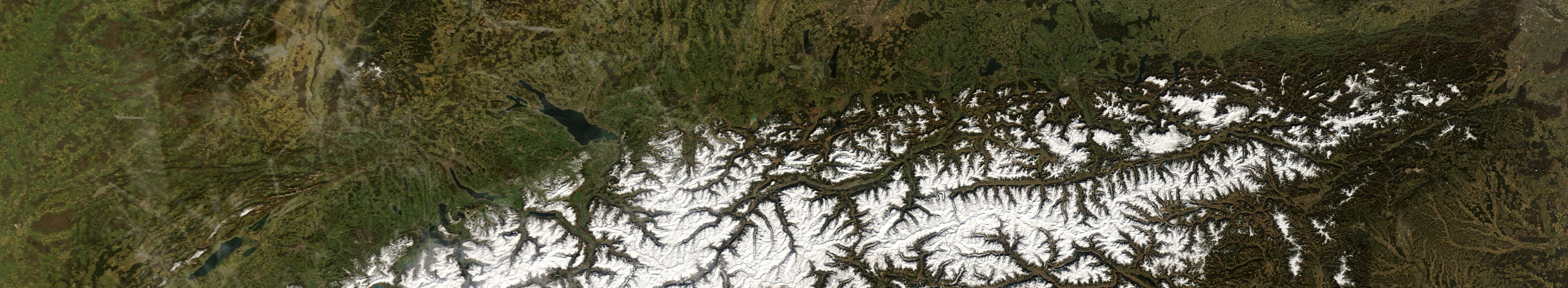 Die Alpen aus Sicht eines Satelliten