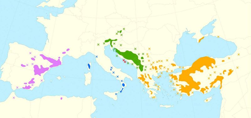 Karte des Mittelmeerraums
