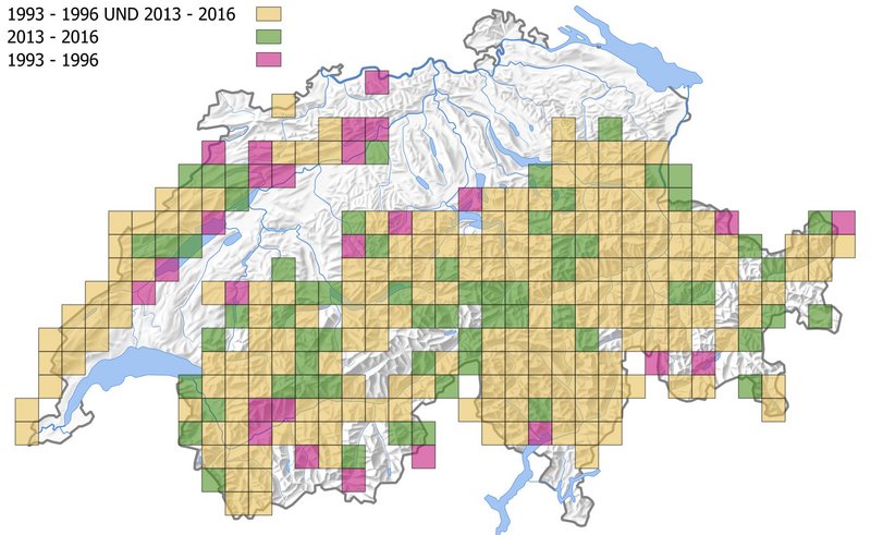 Verbreitungskarte Haselhuhn in der Schweiz