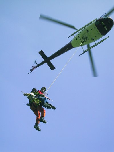 Probenahme mit dem Helikopter